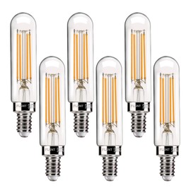 FLSNT 60W Equivalent Candelabra LED Bulbs, Dimmable T6/T25 LED Light Bulbs for Chandelier, CRI82, 2700K Soft White, E12 Base, 500LM, 5.5W, 6 Pack