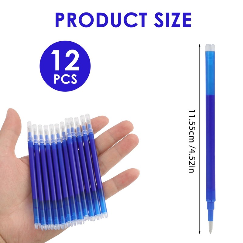 Pack of 12 Red Erasable Refills, 0.5mm Pilot Pen Compatible,