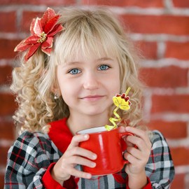 Christmas Party Favors 24pcs Christmas Theme Straws Santa Christmas Tree Bells Gingerbread Elk Snowman Gift Box Candy Cane Straws for Xmas Party Supplies Decorations with 2 Cleaning Brushes