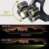 LED Headlamp Rechargeable Flashlight Brightest Waterproof 5 Lighting Modes Zoomable