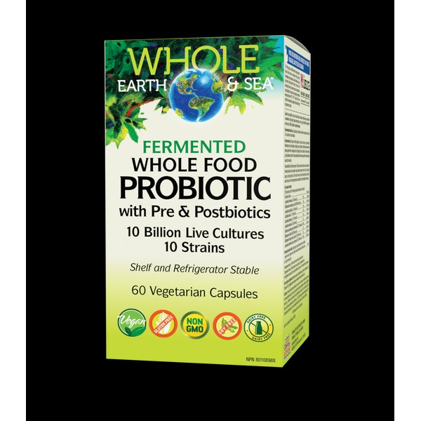 Whole Earth & Sea Fermented Whole Food Probiotic 10 Billion, Whole Earth & Sea 60 Vegi Capsules
