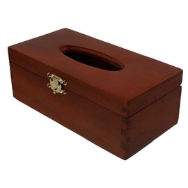 FELTECHELECTR 1pc Solid Wood Tissue Holder Case Dark Red Napkin Storage Container for Home Office Car Decorative Holder Stylish Tissue Dispenser for Desktop Bathroom