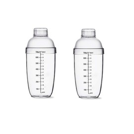 700cc / 24 oz Plastic Shaker Cocktail Drink Mixer Boba Tea Shaker,Professional Bar Tools Set (2)