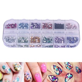 Rhinestones, Rhinestones and Semicircular Beads for Nails - AB Crystal Rhinestones with Tweezers and Pen - Flatback Rhinestones for Nail Design and DIY Projects