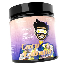 FTWIN HIGH VOLTAGE BOOSTER | For Gamers and E-PORTLERS | Reflex - Focus - Energy - Endurance | 320 g = 40 Servings (320 g, Coco Cabana)