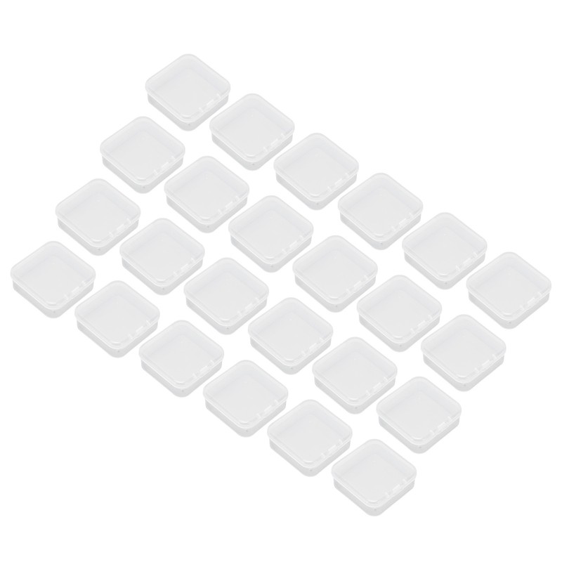 24pcs Mini Clear Jewelry Box Transparent Portable Small Plastic Storage