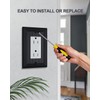 ZILLSEA 4-Pack Black Wall Outlet Covers, Classic Beadboard Switch Plate