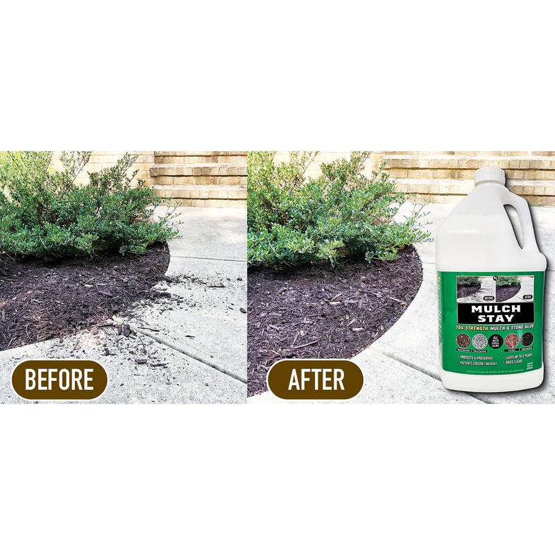 MULCH STAY Mulch Glue, Stone Glue & Preservative for Landscaping.
