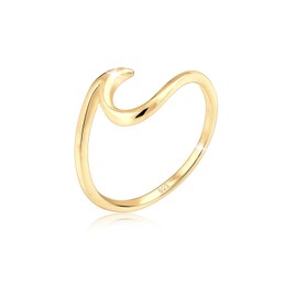 Elli Ladies’ Ring with Waves - Trend Symbol - Beach Maritime Design in 925 Sterling Silver, Gold
