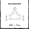 Supply Giant CNUF0600 High Pressure Black Malleable Tee Fitting with