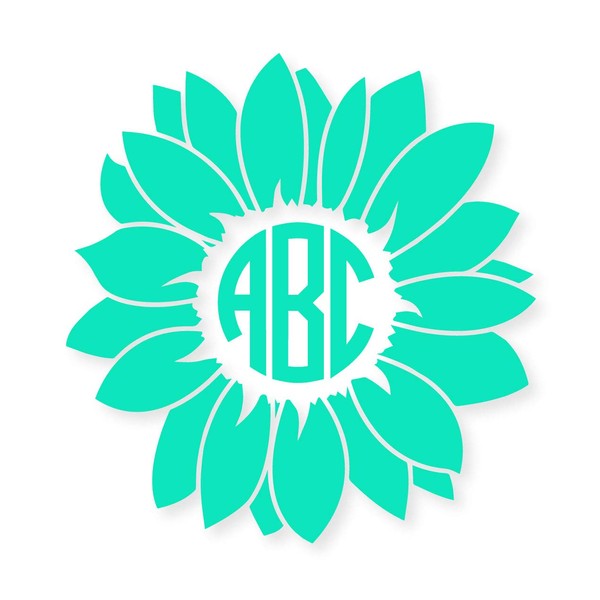 Custom Personalized Circle Flower Monogram Initials Sticker Decal Compatible with