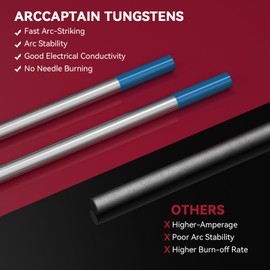 ARCCAPTAIN TIG Tungsten, TIG Welding Tungsten Electrode Blue 2% Lanthanated 10-Pack 1/8" x 7" (WL20/EWLa-2)