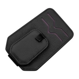 Yongfu Leather Car Sun Visor Organizer with Sunglass Holder, Multifunctional Eyeglasses Ticket Credit Card Clip and Bills Storage Pocket, Universal Auto Interior Accessories（Black）