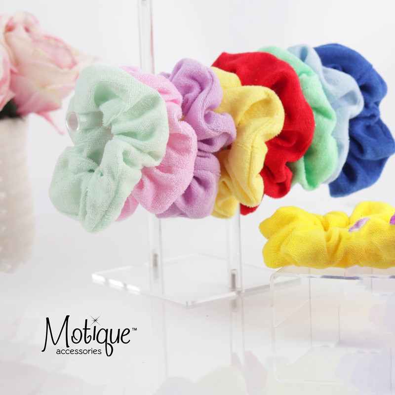 Set of 2 Terry Hair Scrunchies - Light Blue