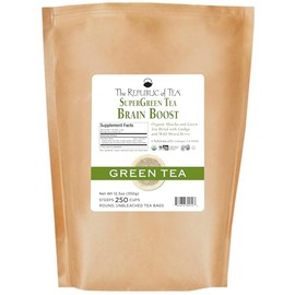 The Republic of Tea Brain Boost Supergreen Tea, 250 Tea Bags, Ginkgo Biloba And Matcha Tea Blend