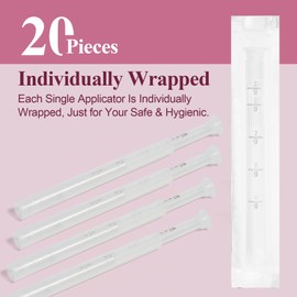 20 Packs Disposable Vaginial Cream Applicators - Fits Premarin, Estrace, Preseed, Lubricants, Creams and Most OTC Gels, Individually Wrapped Feminine Care Applicator with Dosage Markings