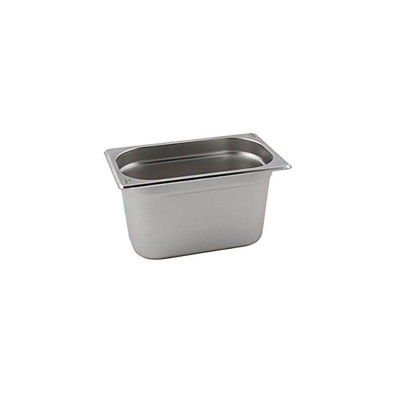 Genware NEV-GN14-150 Stainless Steel Gastronorm Pan, Size 1/4, 150 mm