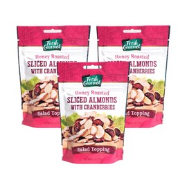 Fresh Gourmet Honey Roasted Sliced Almonds & Cranberries (3.5 Ounce (Pack of 3))