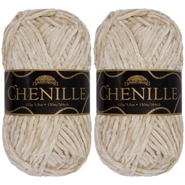 JubileeYarn - Hilo de chenilla, peso peinado, 100 g/madeja, ópalo - 2 madejas