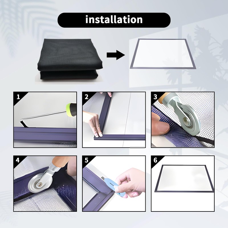 MAISHI 60" x 86" Pet Screen Mesh Roll, 14x14 Polyester