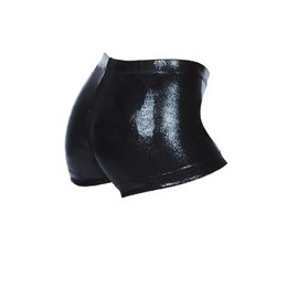 The Zone Chic Shiny Nylon Lycra Hipster Gymnastics Shorts 34 Black