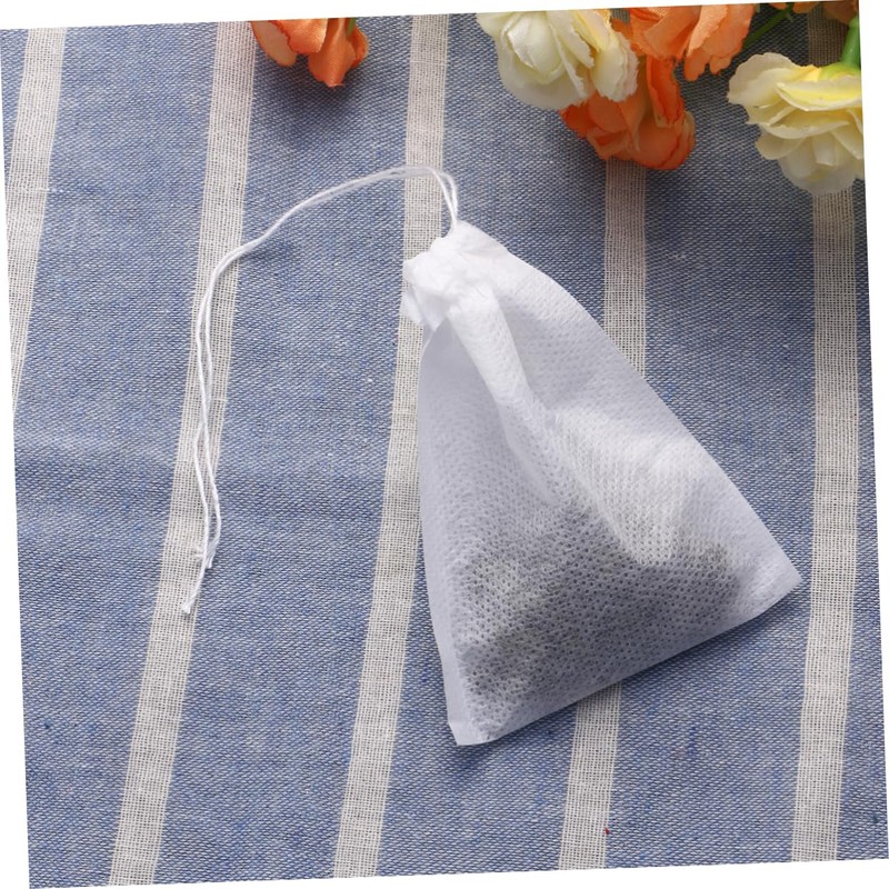 Mikinona 100 Empty Drawstring Tea Filter Bags 70x90mm Non-Woven for