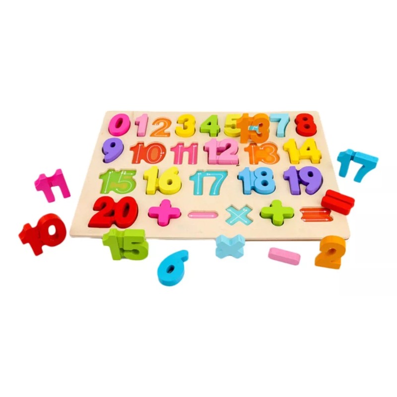 IDECOR Juguete Didáctico Números De Madera (1 Juego)