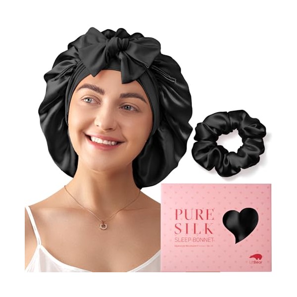 LitBear LitBear 100% Mulberry Silk Bonnet for Sleeping Women, 22