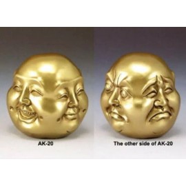 Four Faced Buddha Head Figurine Joy Sorrow Anger Serenity Fengshui. New