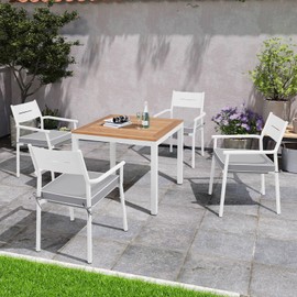 Crestlive Products Outdoor Chair Cushions Set of 2, 17W x17D x2.5T Patio Chair Cushion Set with 30D Foam and Straps, Waterproof and Fade Resistant Patio Furniture Cushions Replacement, Grey