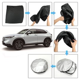 D-Lumina HRV Windshield Sunshade Compatible with 2023 2024 Honda HR-V (LX Sport EX EX-L) - Foldable Front Window Sun Shade Shield Protector