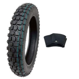 MMG Combo Tire and Inner Tube Size 3.00-12 Front or Rear Knobby Tread, Motorcycle Trail Off Road Dirt Bike Motocross Pit