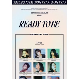Twice Ready to BE 12th Mini Album DIgipack Version CD+POB+Folding Poster on Pack+Photobook+Photocard+Sticker+Tracking Sealed (Random)