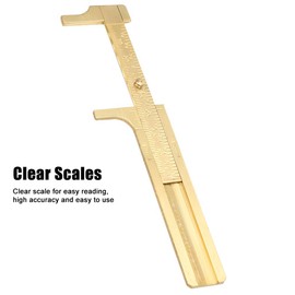 Brass Vernier Caliper Copper Alloy Mini Brass Sliding Bag Brake Caliper Metal Double Scale for Measuring Gemstones (100 mm)