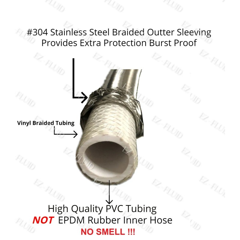 EZ-FLUID (1) 3/8" Comp x 48" 4-FT S.S Universal Dishwasher