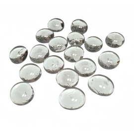 LiFschal 200G(0.45LB) Flat Glass Marbles,Transparent Colour Mini Glass Gems,Flat Bottom Marble Beads,Vase Fillers Beads Decorative Glass Pebbles for Fish Tank Home Decorative,60-70PCS(0.51"-0.71")