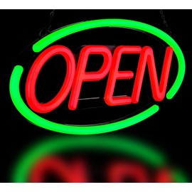GreenCube 24'' X 12'' Ultra Bright LED Open Sign - Remote Controlled - Get Your Business Seen Day or Night (Green/Red)