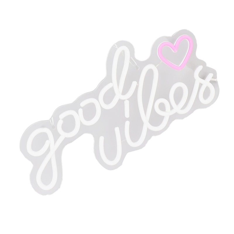 Neon Sign Good Vibes LED Light Acrylic USB Powered Wall
