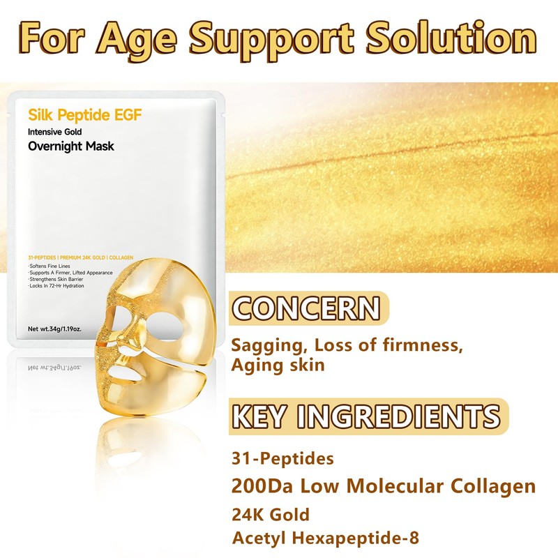 Silk Peptide Intensive Gold Overnight Mask - Collagen Real Face