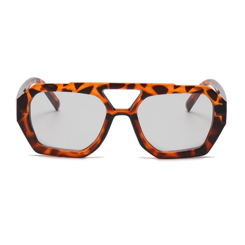 YAMEIZE 70s Retro Double Bridge Pilot Sunglasses for Women Men