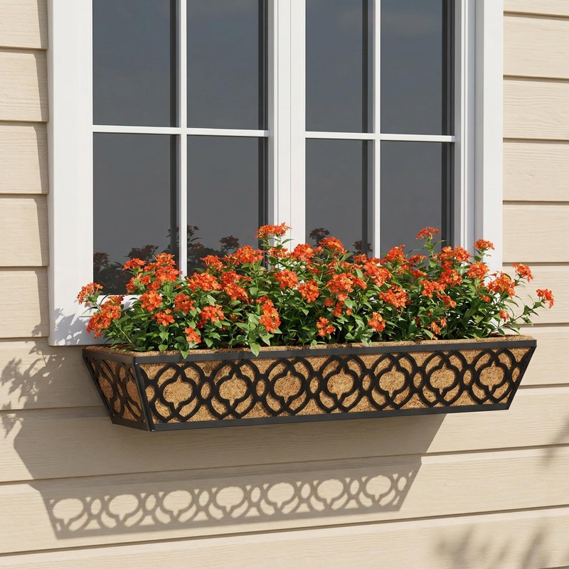 Y&M 4pcs 30" Horse Trough Window Boxes with Coconut Coir