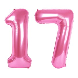 Number pink 17 globo