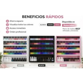 Esmaltero Exhibidor Maquillaje Repisa Multiuso Grande 80x60                                                                                           
