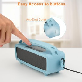 TXEsign Silicone Case Cover for Bose SoundLink Mini/Mini II Bluetooth Portable Speaker, Travel Carrying Protective Pouch w Shoulder Strap Handle Anti-dust Plug for Bose SoundLink Mini II (Sky Blue)