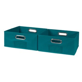 Niche cubeta - Juego de 2 contenedores de Almacenamiento Plegables de Tela de tamaño Medio, Color Verde Azulado, HTOTE062PKTL