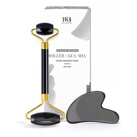 ROSELYNBOUTIQUE Herramientas Faciales Gua Sha Y Rodillo Facial para Un Cuidado Facial Natural Y Sin Arrugas, Rodillo de Jade Gua Sha para Masaje