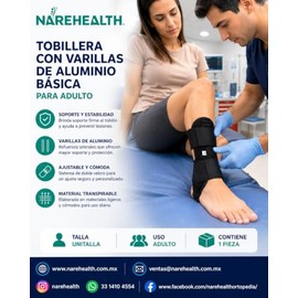 Tobillera con Varillas de Aluminio Narehealth Unitalla  Soporte e Inmovilizador de Tobillo Ambidiestro con Ajuste de Velcro  Estabilizador para...    
