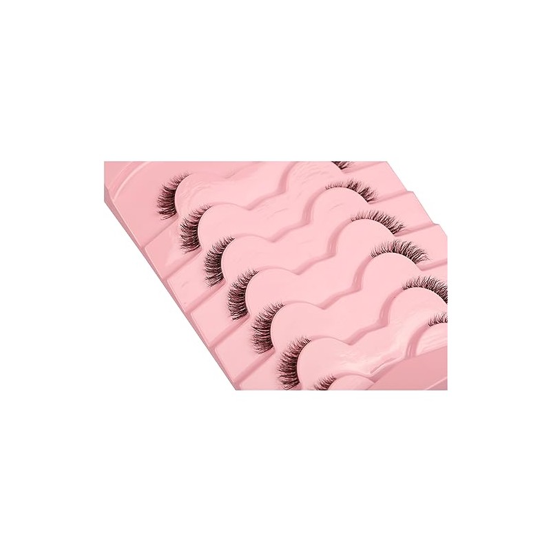 Pestañas Postizas Corto Natural Media Pestañas Wispy Clear Band Cat