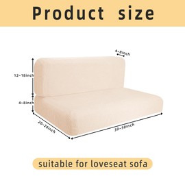 RV Dinette Cushion Covers-Elastic Camper Cushion Slipcovers-Stretchable Loveseat Sofa Furniture Protector for RV Camper Car Bench (1 Backrest Cover & 1 Bench Cover) (Beige)