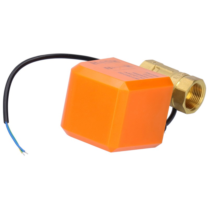 DN20 Professional 2 Way Electric Ball Valve DC12/24V 2‑Wire Brass